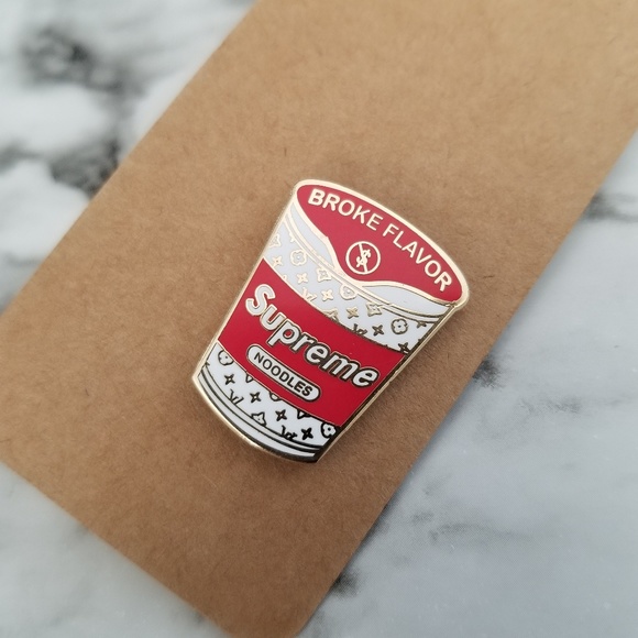 boutique Jewelry - LE Supreme Noodles Cup Soup Gold Enamel Pin